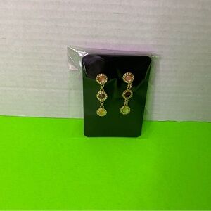 Gold and Pink Dangle Earrings
